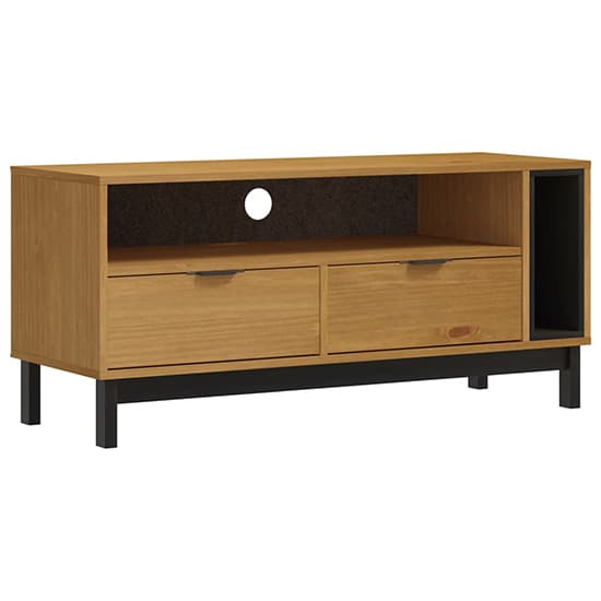 Reggio Solid Pine Wood TV Stand 2 Drawers 2 Shelves In Oak_2