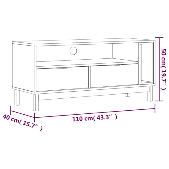 Reggio Solid Pine Wood TV Stand 2 Drawers 2 Shelves In Oak_6