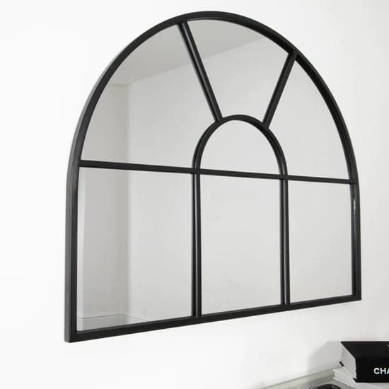 Regina Arched Wall Mirror With Black Metal Frame_2
