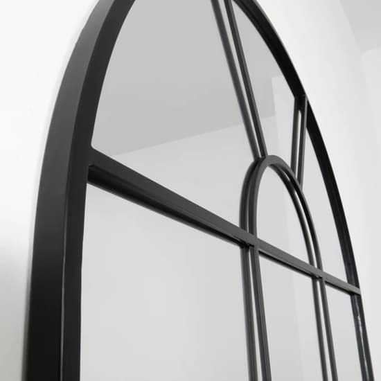 Regina Arched Wall Mirror With Black Metal Frame_3
