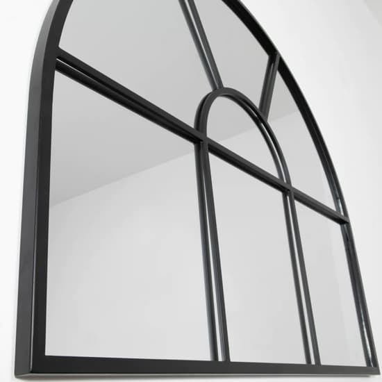 Regina Arched Wall Mirror With Black Metal Frame_4