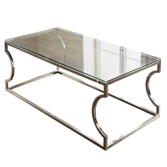 Regina Glass Coffee Table With Silver Metal Frame_2