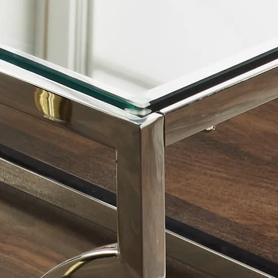 Regina Glass Coffee Table With Silver Metal Frame Furniture in Fashion