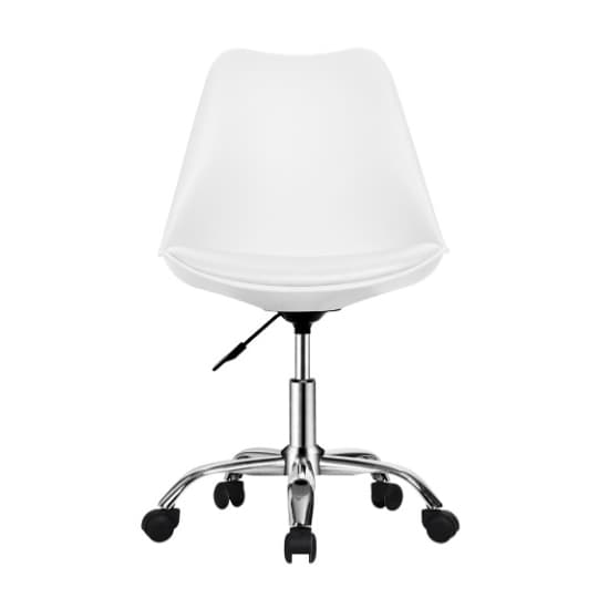 Regis Moulded Swivel Home And Office Chair In White_2