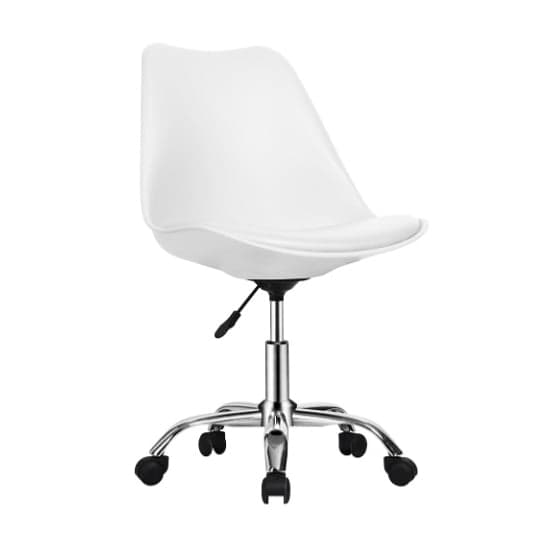 Regis Moulded Swivel Home And Office Chair In White_1
