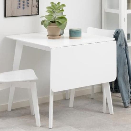 Reims Extending Wooden Dining Table In White_1