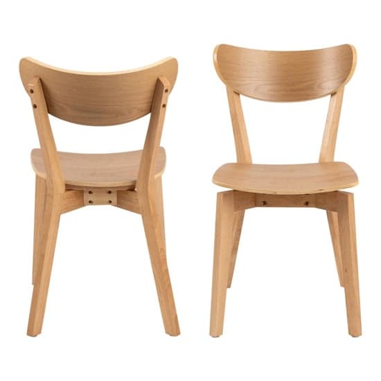 Reims Oak Rubberwood Dining Chairs In Pair_2