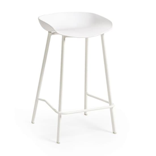 Reims Plastic Bar Stool In White With Metal Legs_2