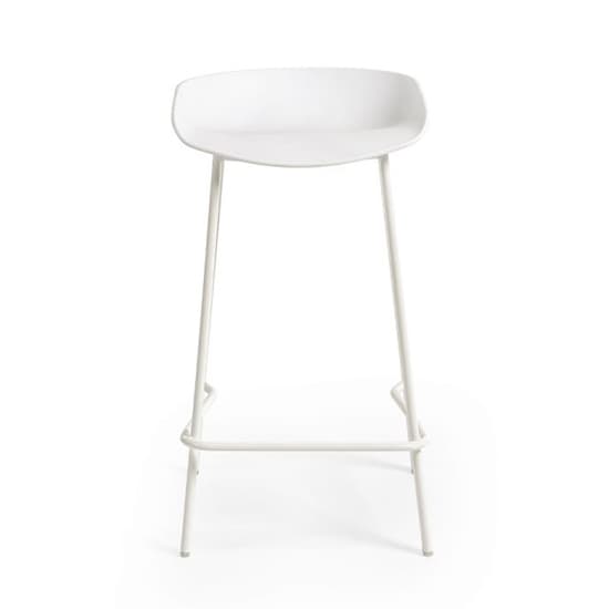 Reims Plastic Bar Stool In White With Metal Legs_3