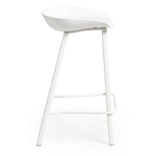 Reims Plastic Bar Stool In White With Metal Legs_4