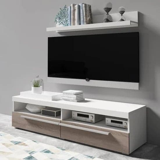 Reims TV Stand With 2 Drawers And Shelf In Andersen Pine_1