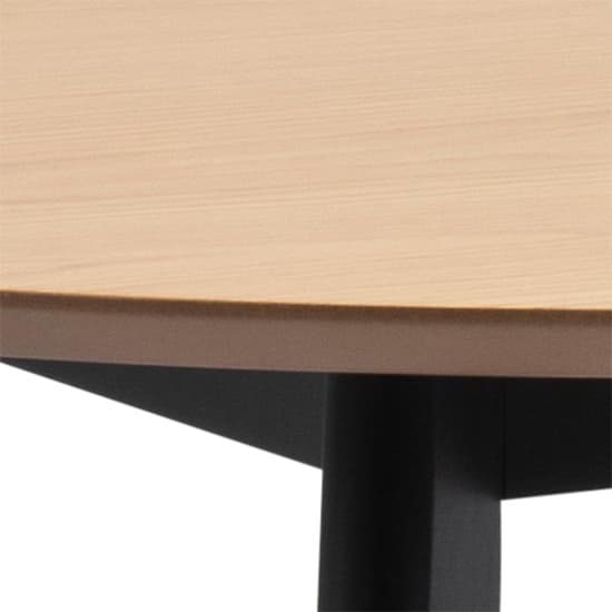 Reims Wooden Dining Table Round In Oak With Black Legs_3