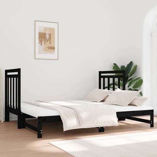 Reiti Solid PIne Wood Pull-Out Day Bed In Black_2