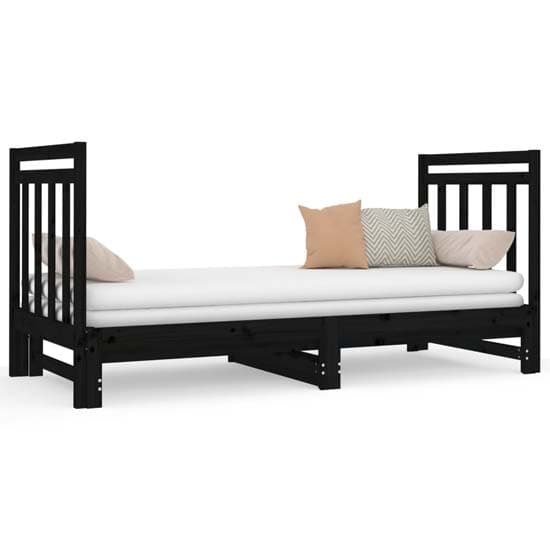 Reiti Solid PIne Wood Pull-Out Day Bed In Black_3