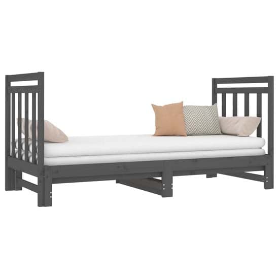 Reiti Solid PIne Wood Pull-Out Day Bed In Grey_3