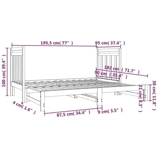 Reiti Solid PIne Wood Pull-Out Day Bed In Grey_7