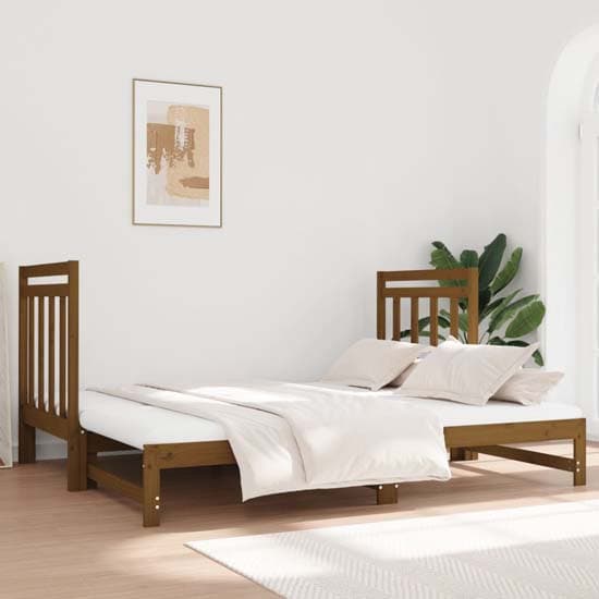 Reiti Solid PIne Wood Pull-Out Day Bed In Honey Brown_2