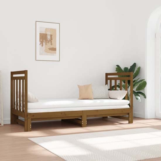 Reiti Solid PIne Wood Pull-Out Day Bed In Honey Brown_1