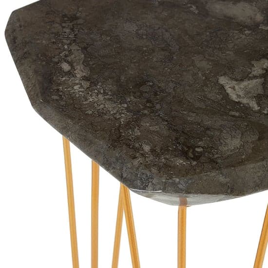 Relics Black Marble Large Side Table With Gold Angular Legs_4