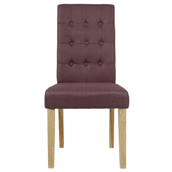 Remo Plum Fabric Dining Chairs With Wooden Legs In Pair_2