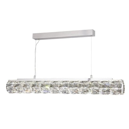 Remy LED Tube Bar Pendant Light In Chrome With Crystal Trim_1