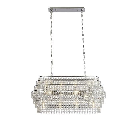 Rene Wall hung 12 Pendant Light In Chrome With Hanging Crystal_1