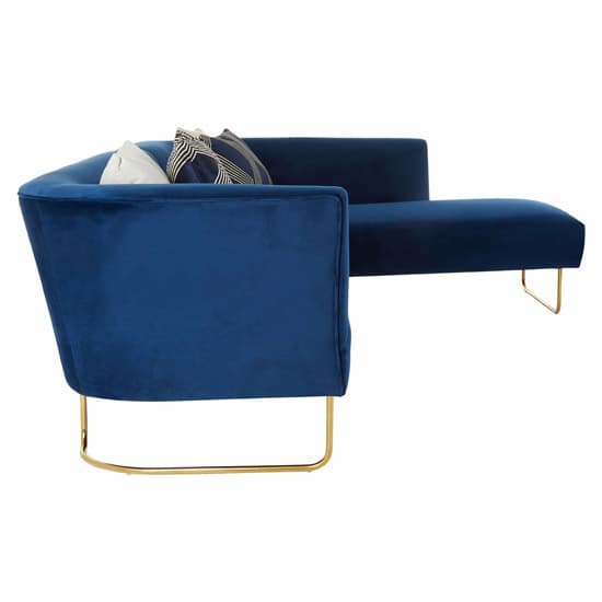 Reneey Upholstered Velvet 5 Seater Corner Sofa In Dark Blue_3
