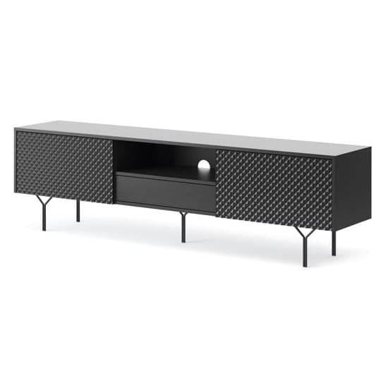 Reno Wooden TV Stand With 2 Flap Doors In Graphite_4