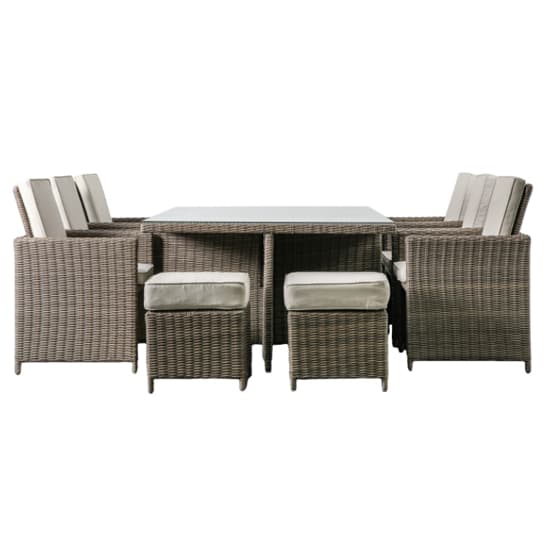 Renx Outdoor 10 Seater Cube Dining Set In Natural Weave Rattan_3
