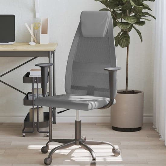 Repton Mesh Fabric Home And Office Chair In Grey_1