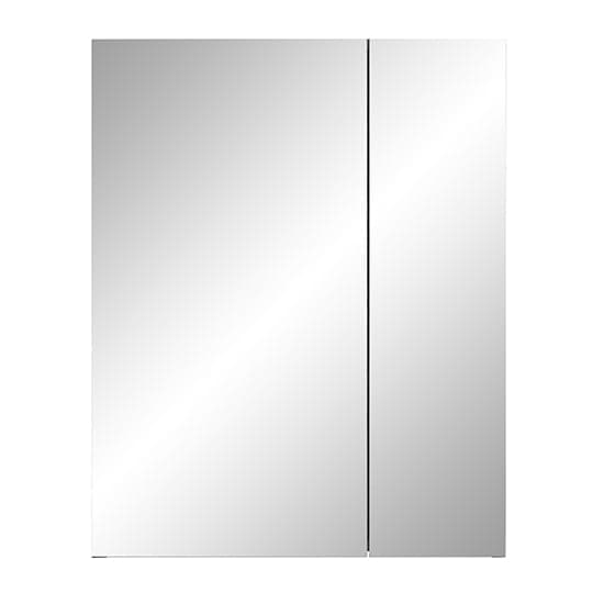 Reus Gloss Mirrored Bathroom Cabinet 2 Doors In Smokey Silver_3