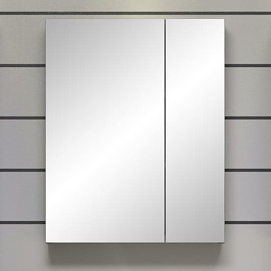 Reus Gloss Mirrored Bathroom Cabinet 2 Doors In Smokey Silver_1
