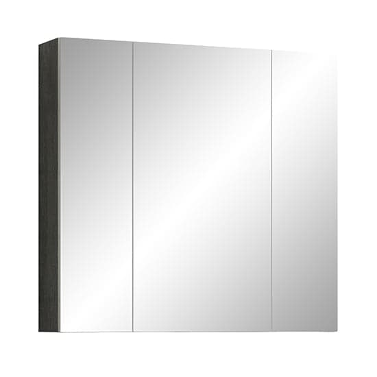 Reus Gloss Mirrored Bathroom Cabinet 3 Doors In Smokey Silver_5