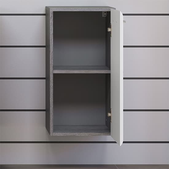 Reus Small Wall Hung Gloss Storage Cabinet In Smokey Silver_3