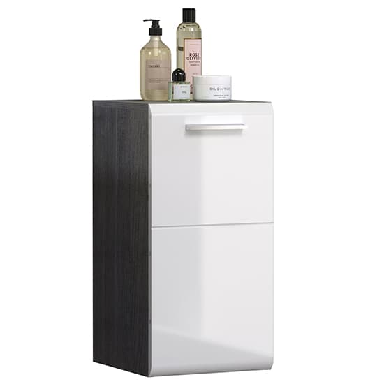 Reus Small Wall Hung Gloss Storage Cabinet In Smokey Silver_4