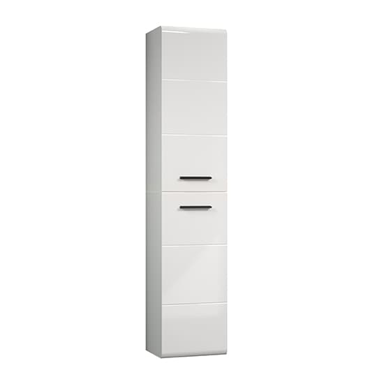Reus Tall Wall Hung High Gloss Storage Cabinet In White_4