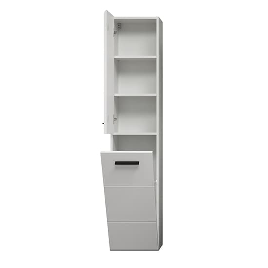 Reus Tall Wall Hung High Gloss Storage Cabinet In White_6