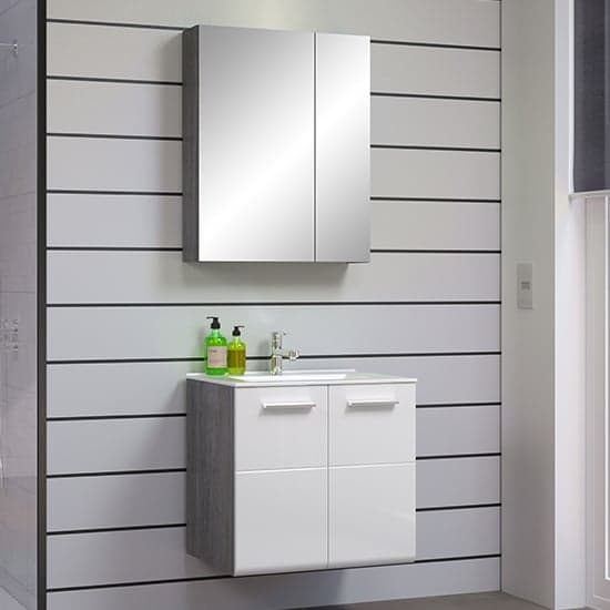 Reus Wall Hung Gloss Bathroom Furniture Set 1 In Smokey Silver_1