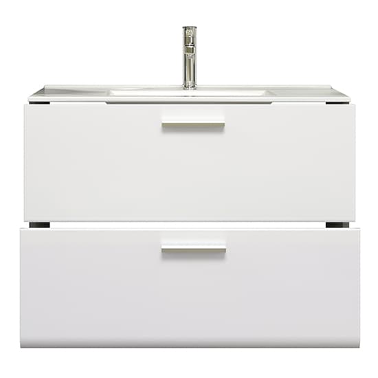 Reus Wall Hung Gloss Vanity Unit With 2 Drawers In Smokey Silver_3