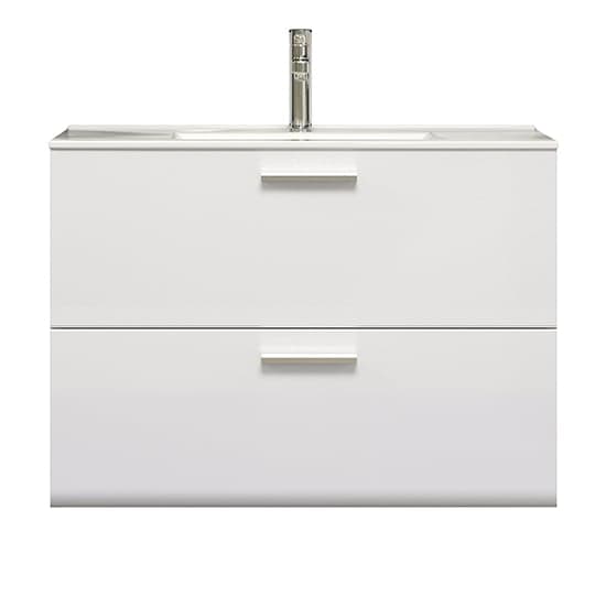 Reus Wall Hung Gloss Vanity Unit With 2 Drawers In Smokey Silver_4