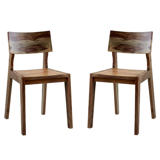Reverso Two Tone Oak Wooden Dining Chairs In Pair Furniture in Fashion