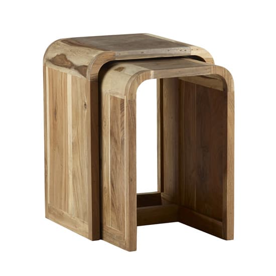 Reverso Wooden Nest Of 2 Tables In Two Tone Oak Furniture in Fashion