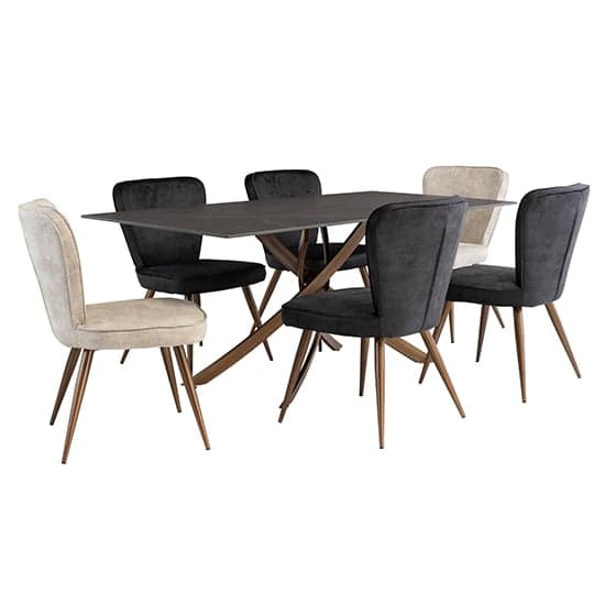 Reyna Black Stone Dining Table With 6 Finn Black Chairs_2