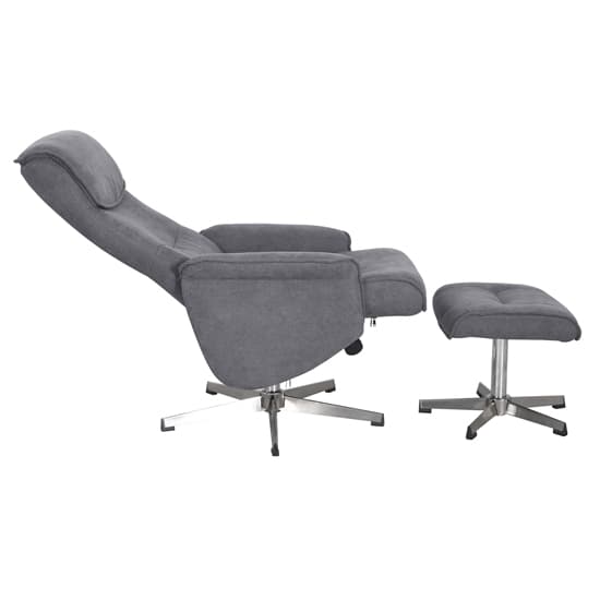 Reyna Recliner Chair With Footstool In Grey Furniture in Fashion