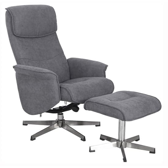 Reyna Recliner Chair With Footstool In Grey_1