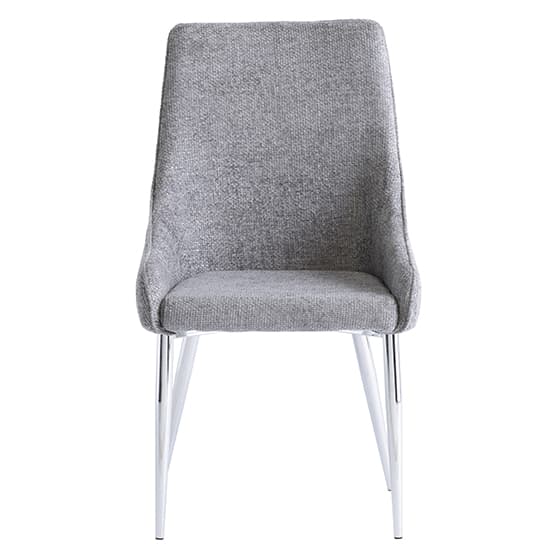 Reece Fabric Dining Chair In Ash With Chrome Legs_2