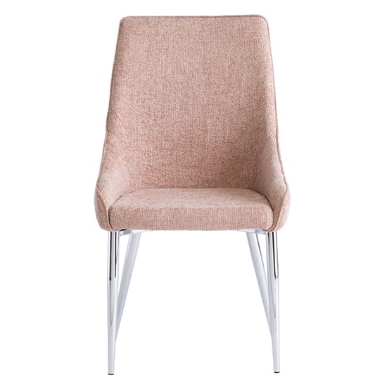 Reece Fabric Dining Chair In Flamingo With Chrome Legs_2