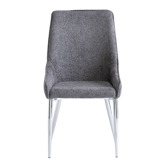 Reece Fabric Dining Chair In Graphite With Chrome Legs_2