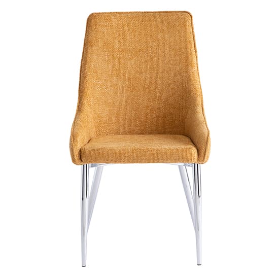 Reece Fabric Dining Chair In Mustard With Chrome Legs_2