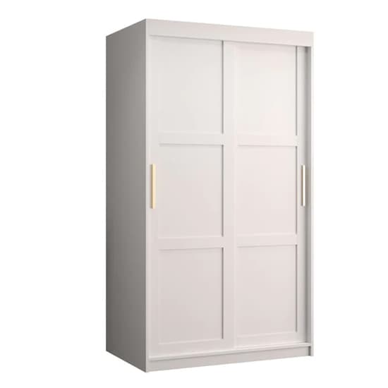 Rieti I Wooden Wardrobe 2 Sliding Doors 100cm In White_4